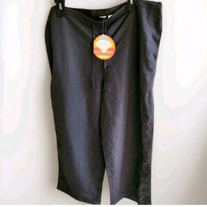 LL Bean Women's XL Sun Protection Capris Pants Gray Lightweight Nylon Upf 50+
